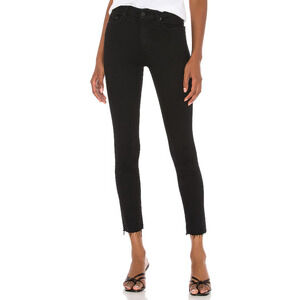 Mother USA Made The Looker Ankle Fray Jeans High Rise Not Guilty Black Size 26